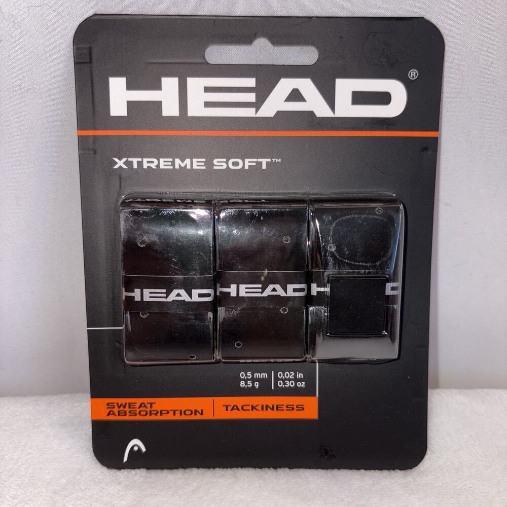 HEAD Xtreme Soft Racquet Overgrip Tennis Racket Grip Tape 3 Pack Black